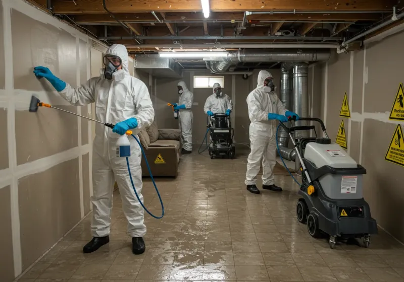 Basement Moisture Removal and Structural Drying process in East Hampton North, NY